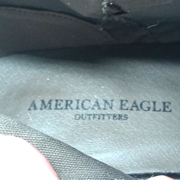 American Eagle Ankle Boots Sz.9.5 Taupe Buckles & Side Zip Faux Suede Big Heels - Picture 11 of 13